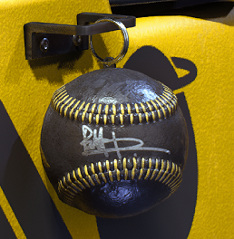 Rob's signature on the baseball charm