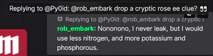 Rob shares a clue in Twitch chat